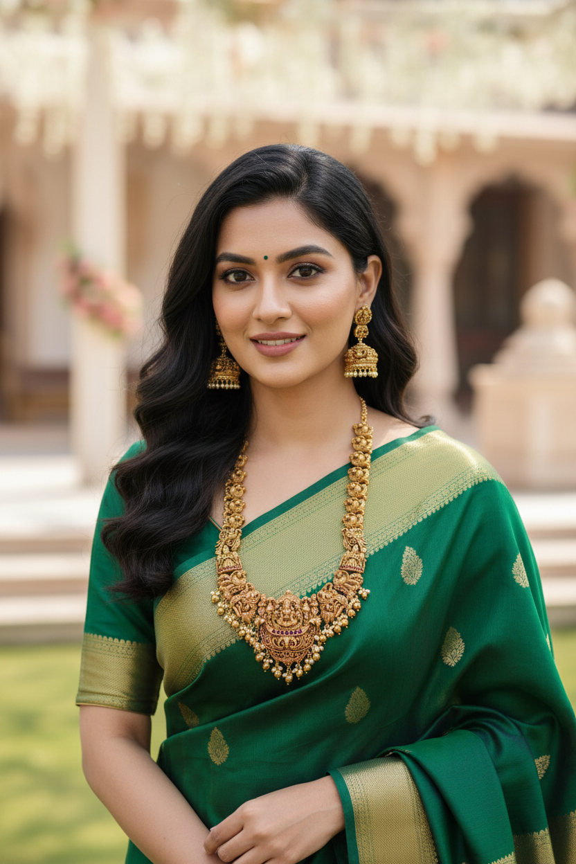 3D Temple Necklace Set- Long