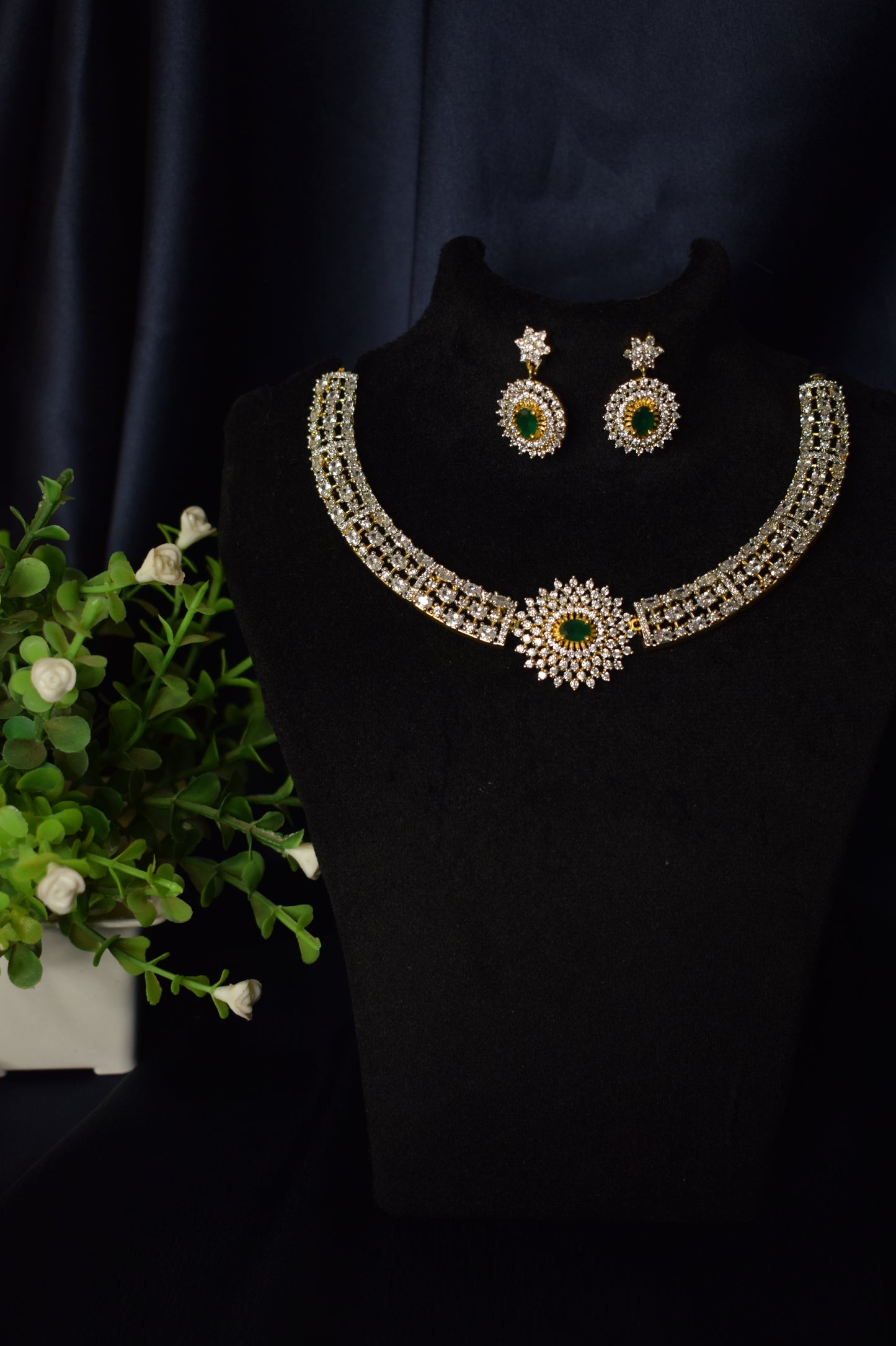 CZs Necklace with earrings-1