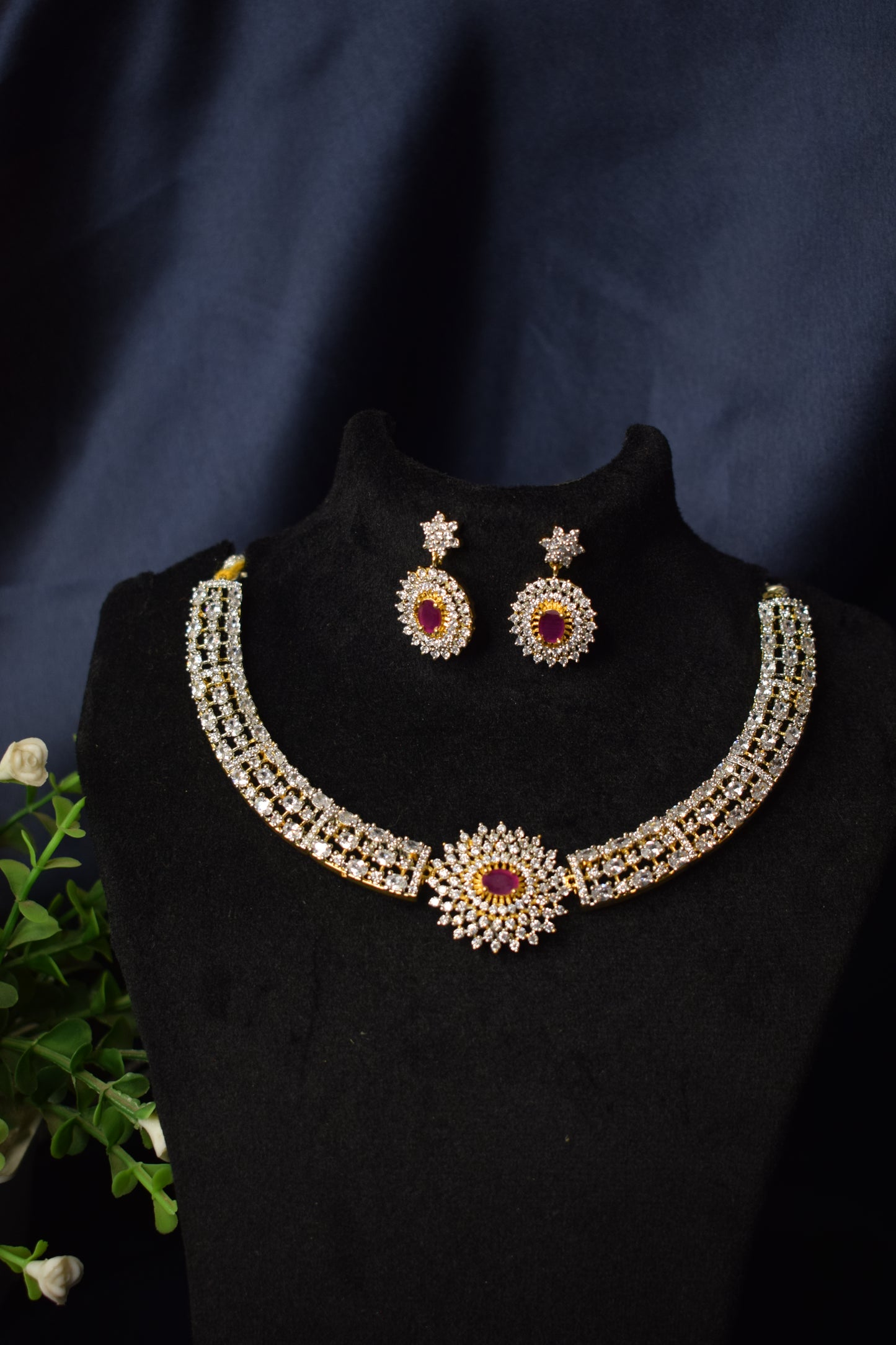 CZs Necklace with earrings-2