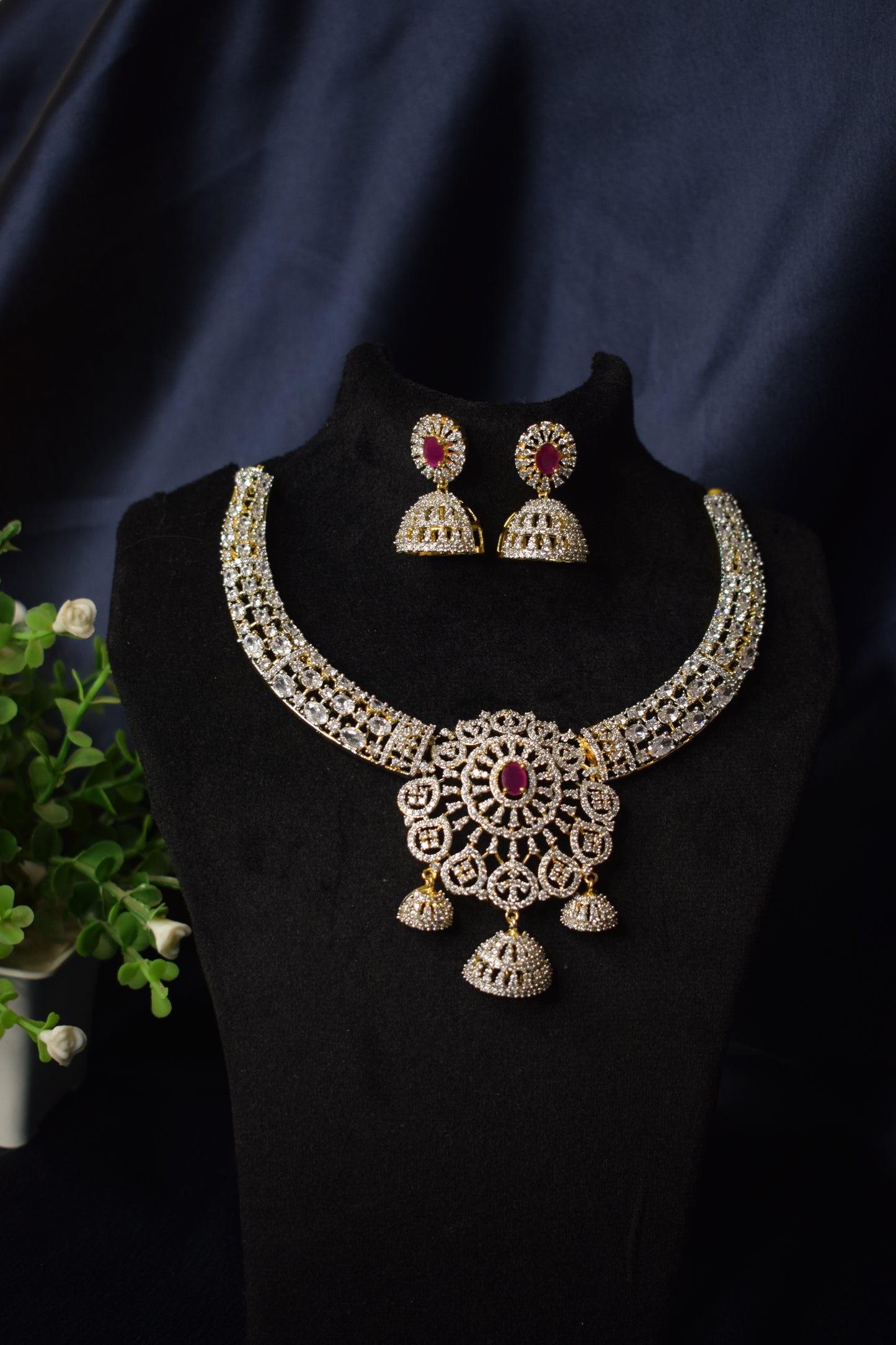 CZs Necklace with earrings-3