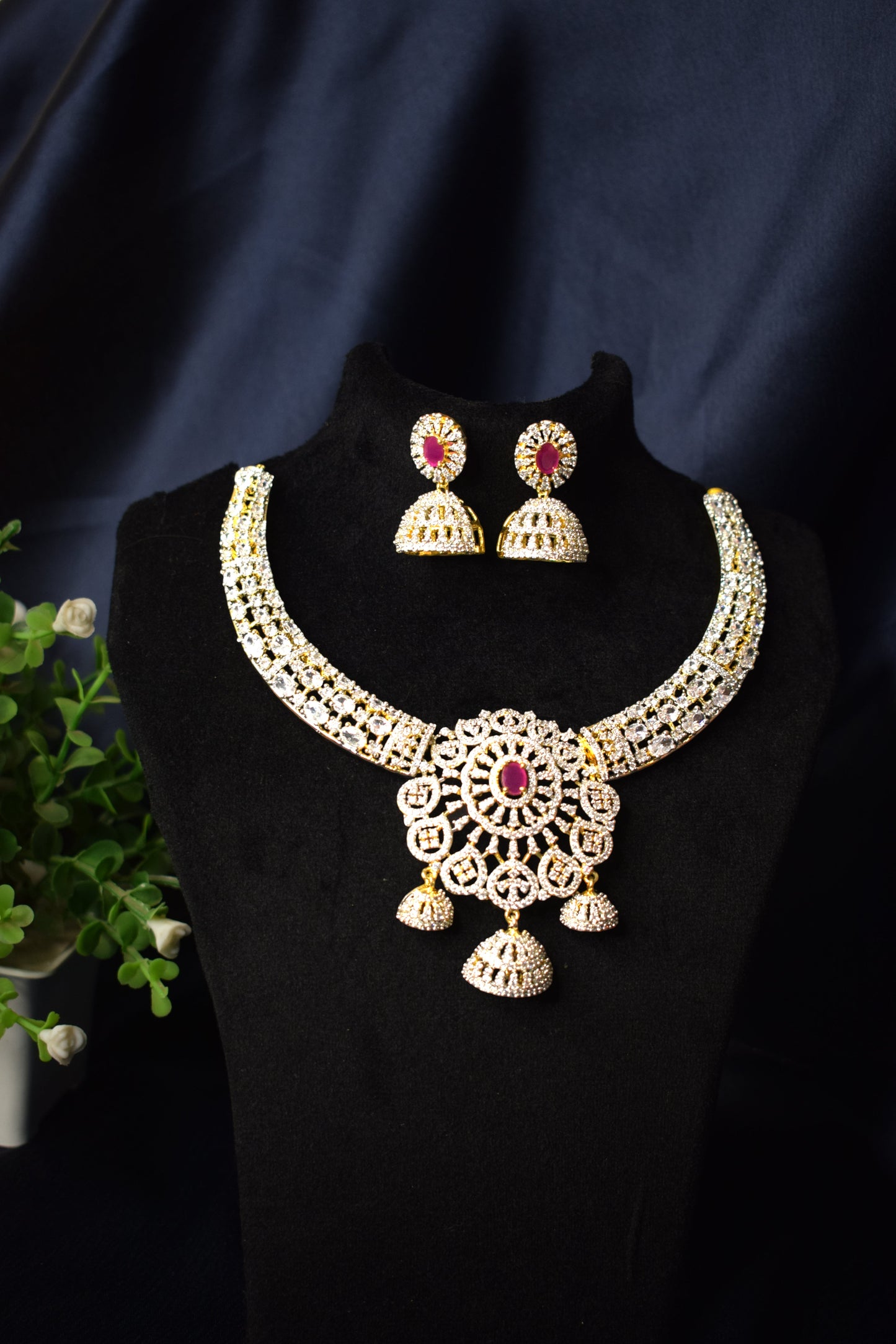 CZs Necklace with earrings-3