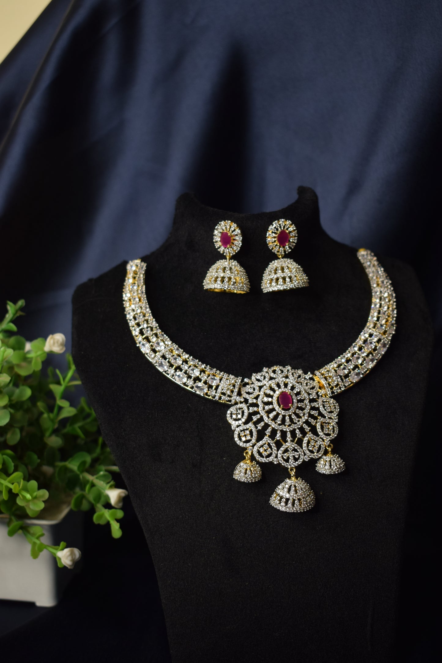 CZs Necklace with earrings-3