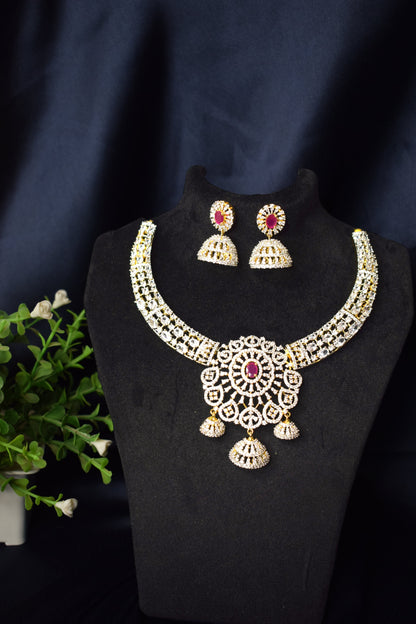 CZs Necklace with earrings-3