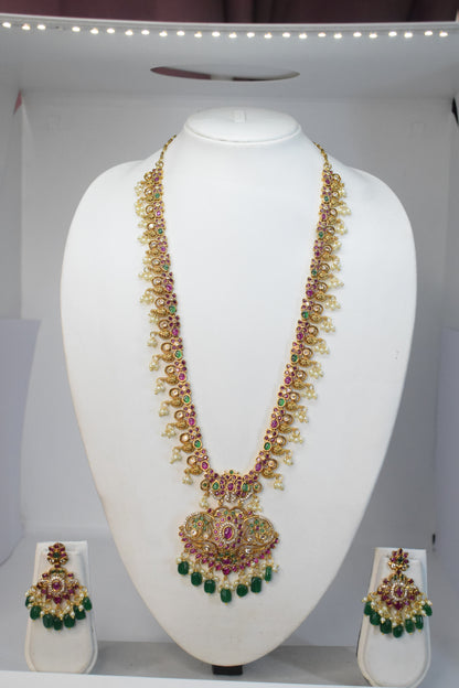 Multi colour Long chain with earrings