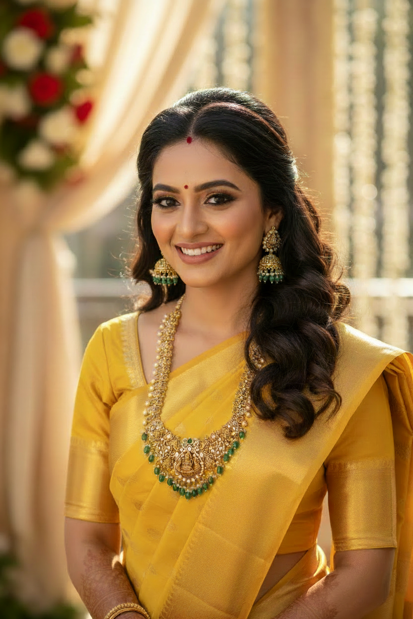 Long Chain with 3D Design with earrings