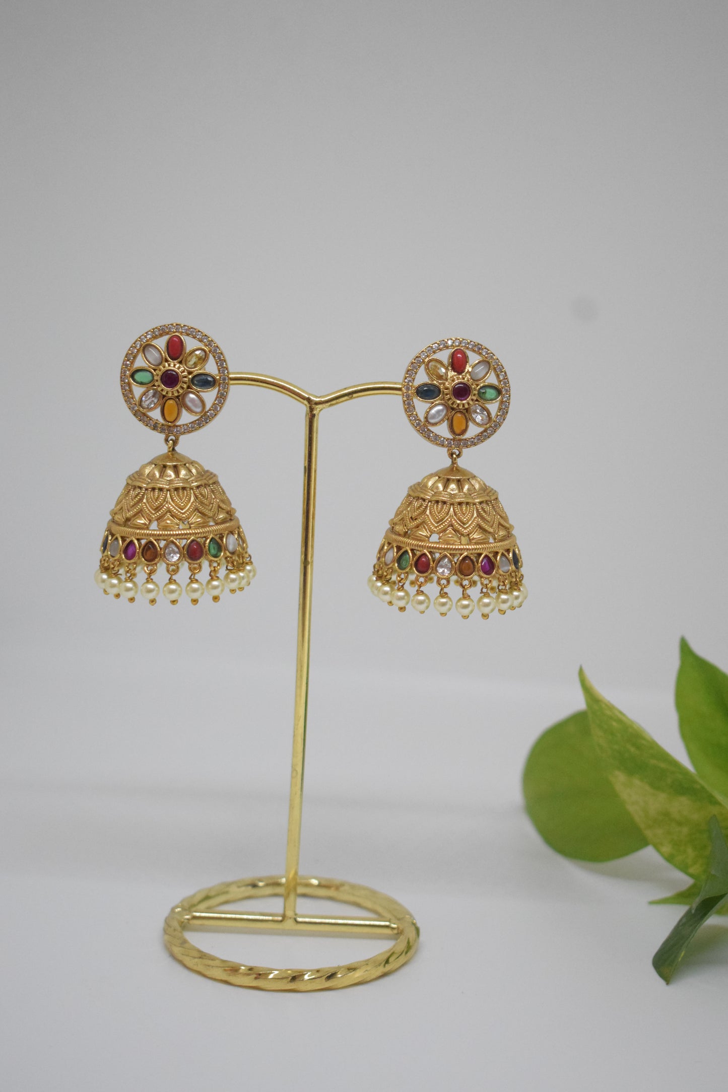 Navratna Statement Jhumkas