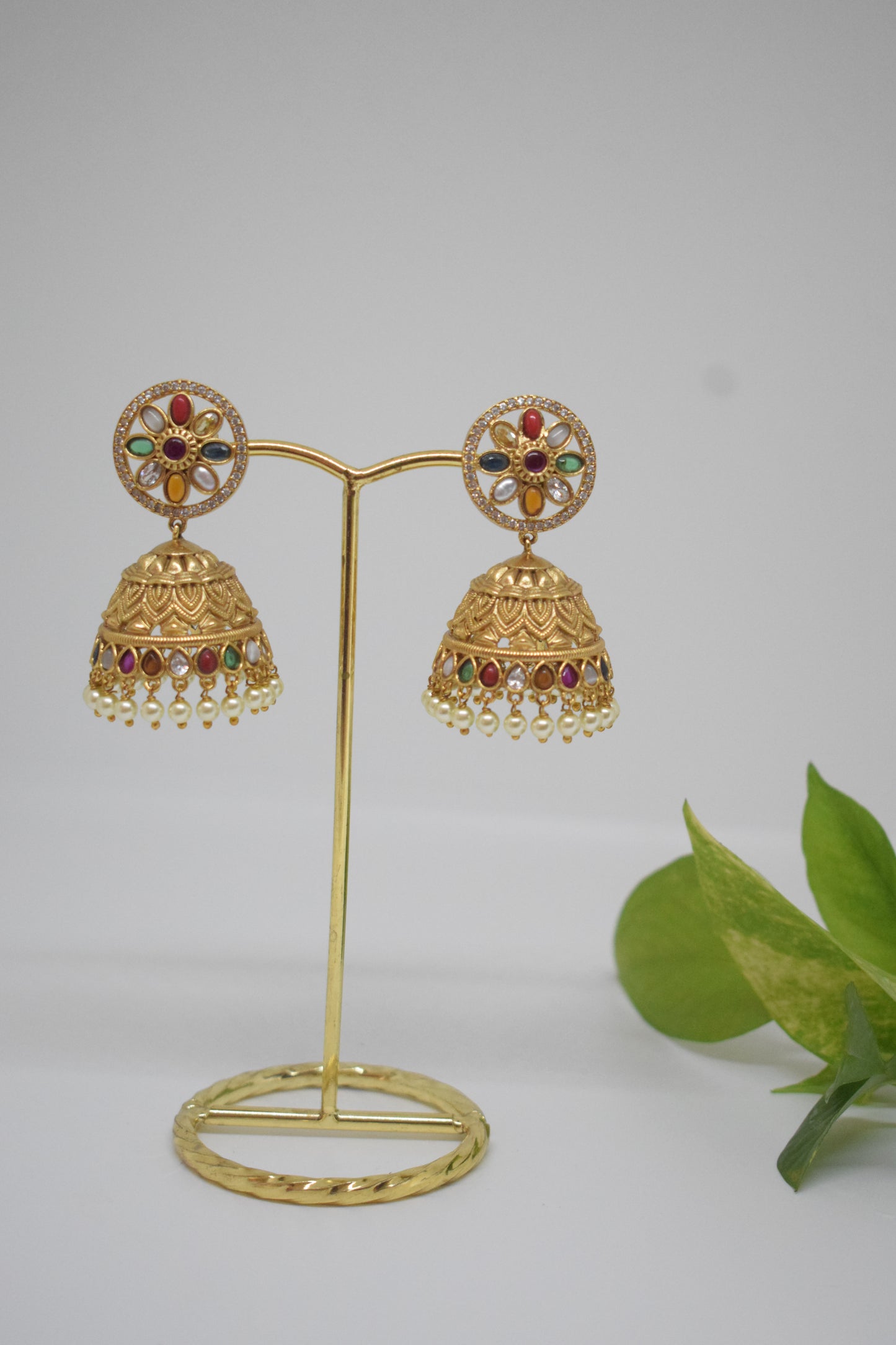 Navratna Statement Jhumkas