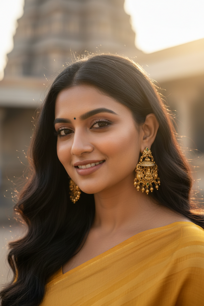 Lakshmi 3D Temple earrings