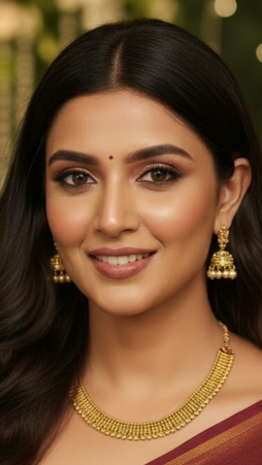 Necklace with jhumkas