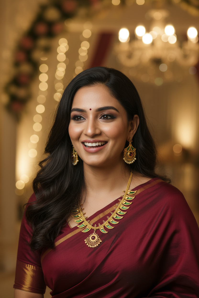 Leaf style short necklace