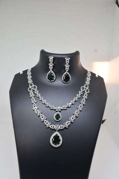 Zircon white green Necklace-1