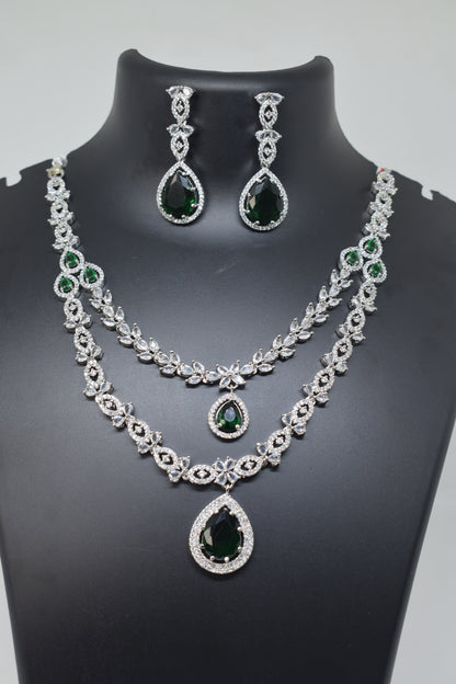 Zircon white green Necklace-1