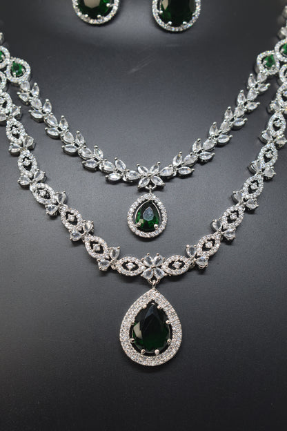 Zircon white green Necklace-1