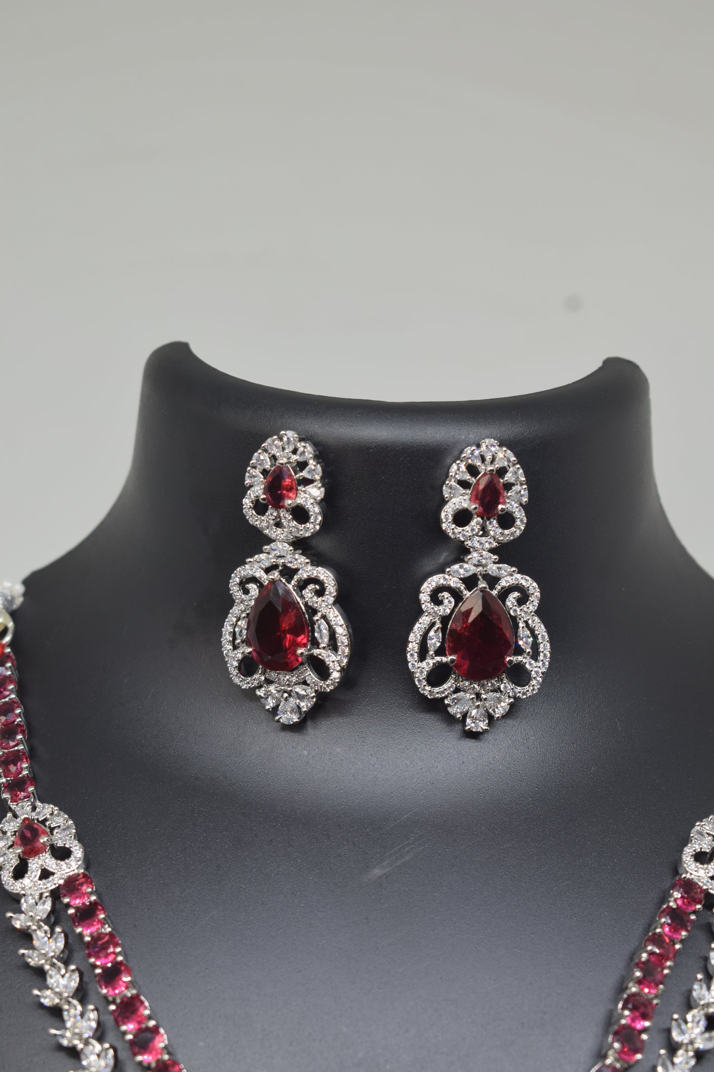 Zircon white Pink Necklace-4