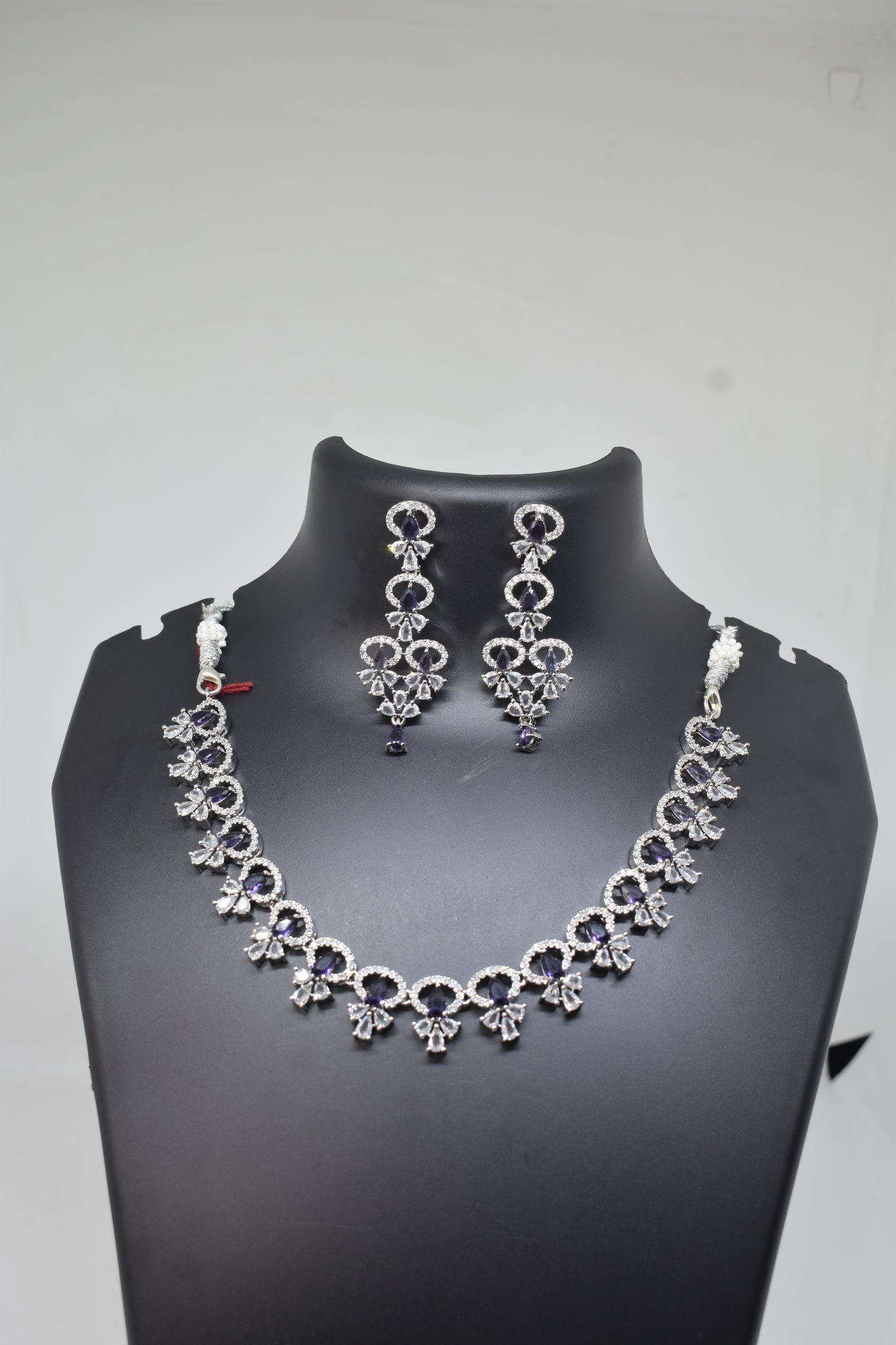Zircon white Purple Necklace-1