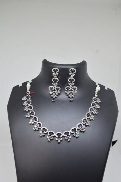 Zircon white Purple Necklace-1