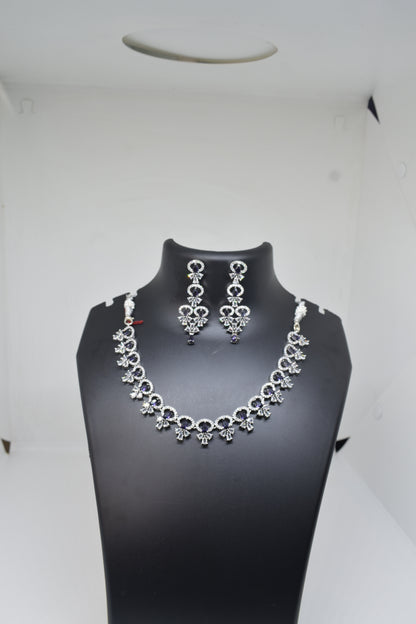 Zircon white Purple Necklace-1