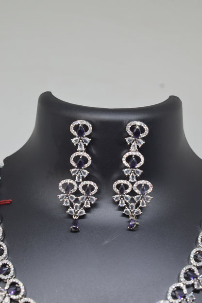 Zircon white Purple Necklace-1