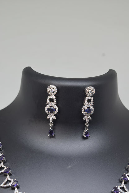 Zircon white Purple Necklace-2