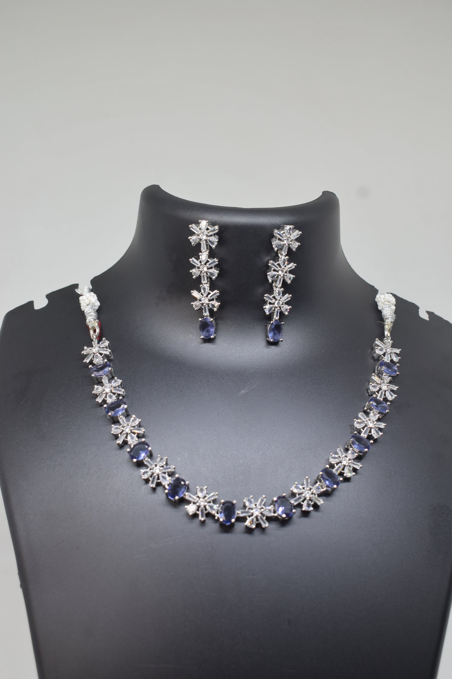 Zircon white Purple Necklace-3