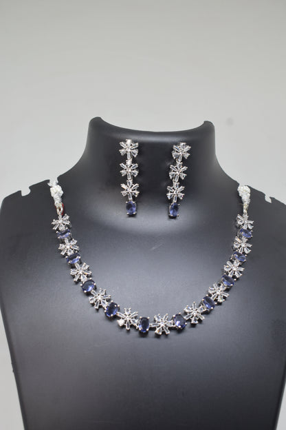 Zircon white Purple Necklace-3
