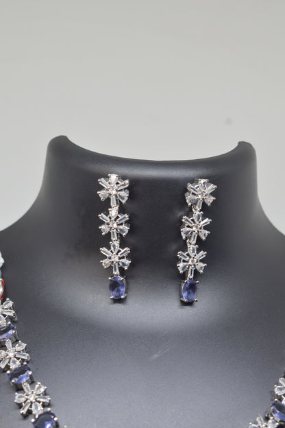 Zircon white Purple Necklace-3