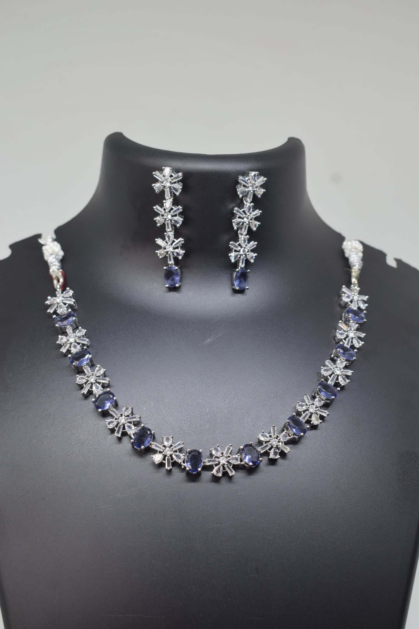 Zircon white Purple Necklace-3