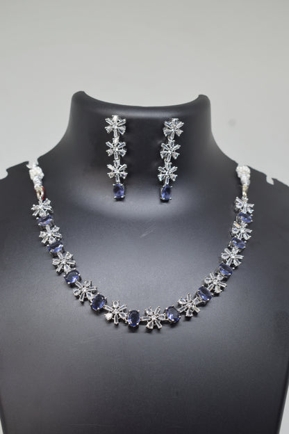 Zircon white Purple Necklace-3