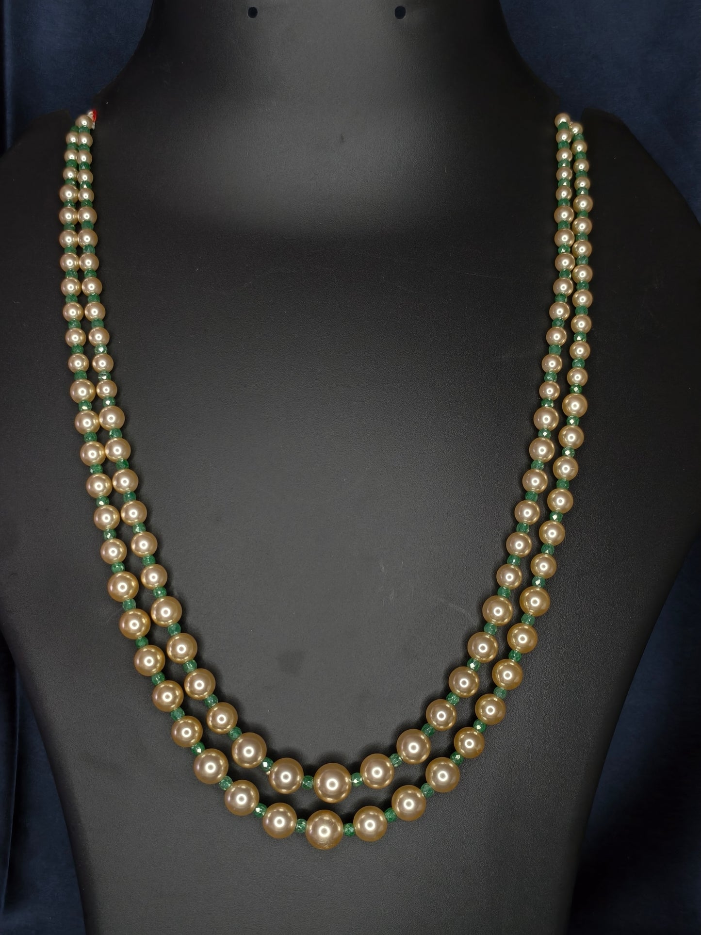 2 Layered pearls-Green