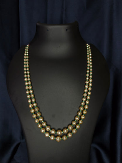 2 Layered pearls-Green