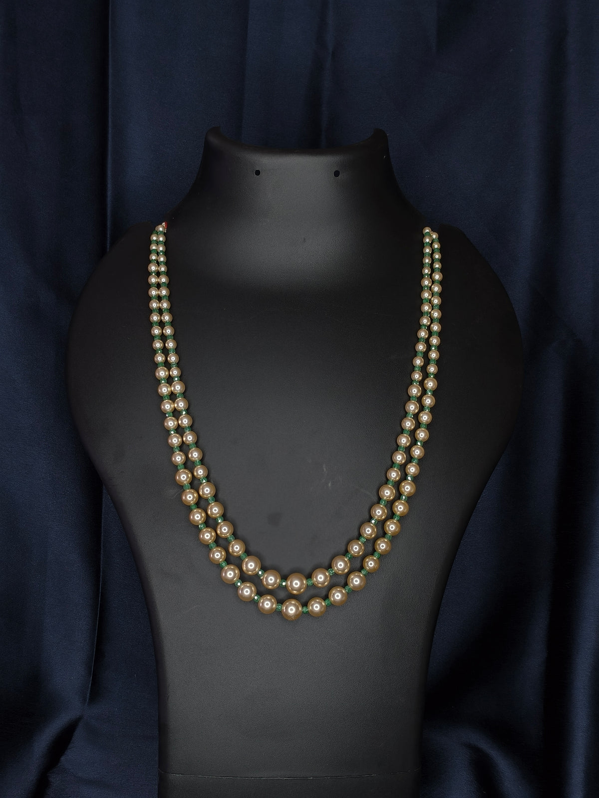 2 Layered pearls-Green