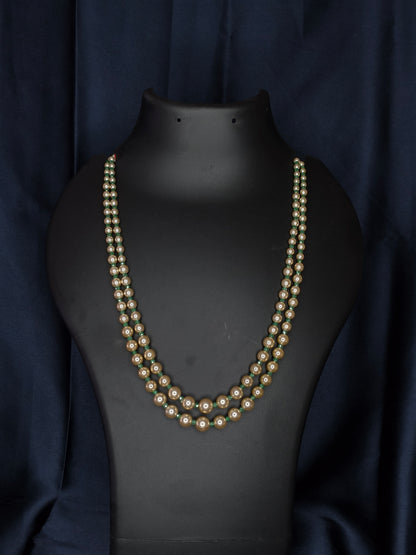 2 Layered pearls-Green