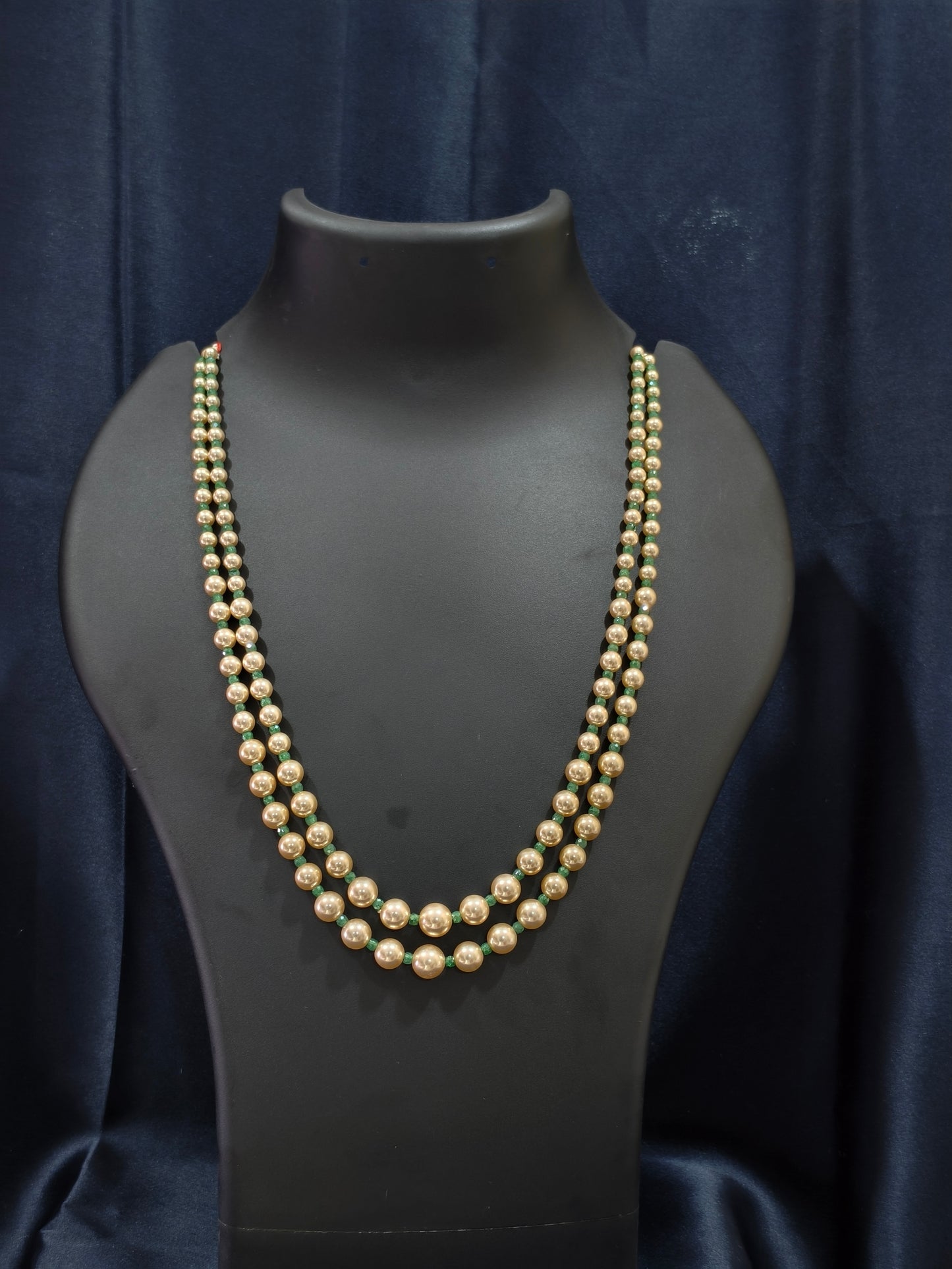2 Layered pearls-Green