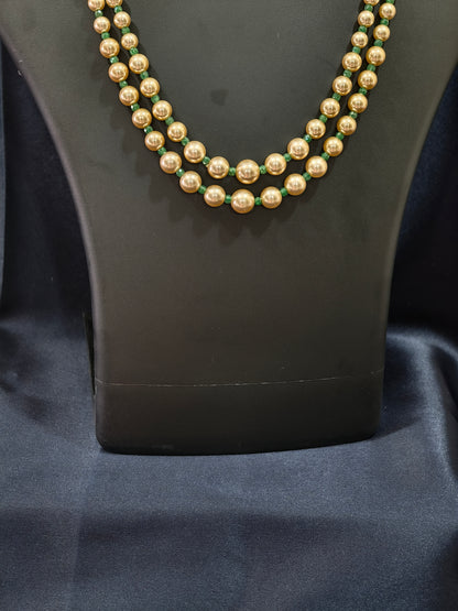2 Layered pearls-Green