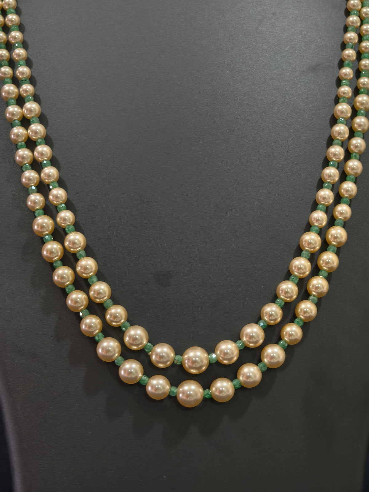 2 Layered pearls-Green