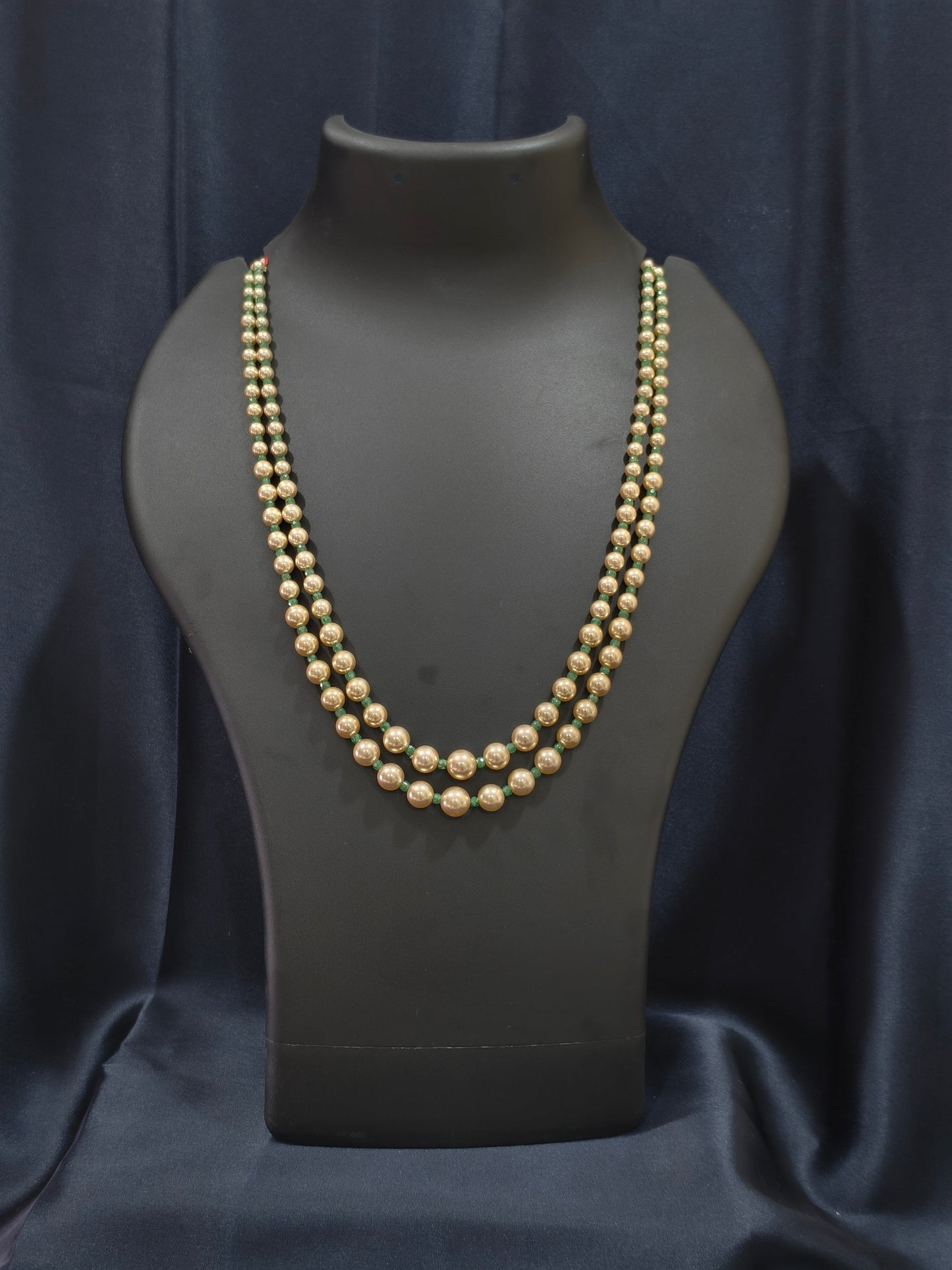 2 Layered pearls-Green