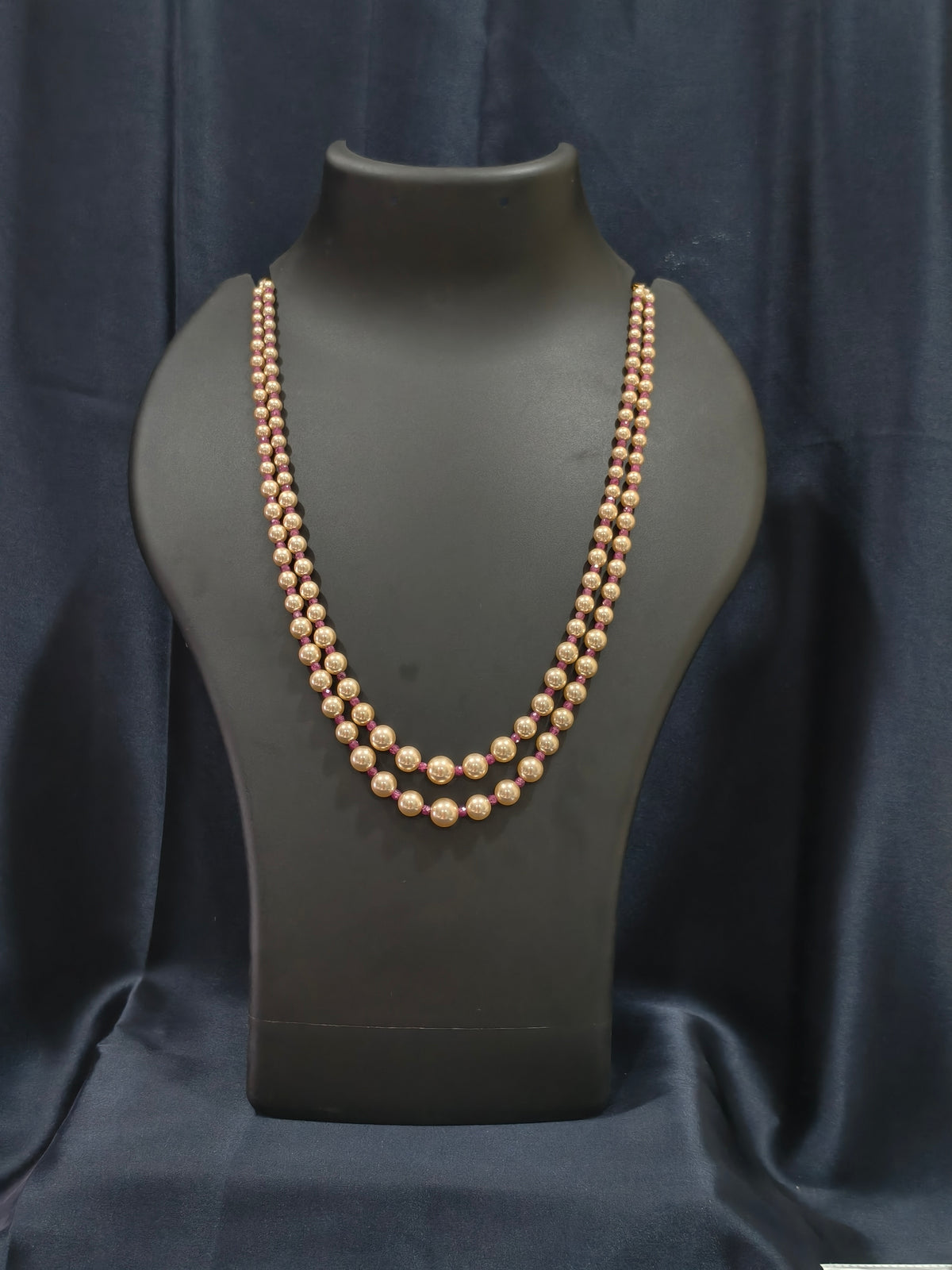 2 Layered pearls-Hot pink