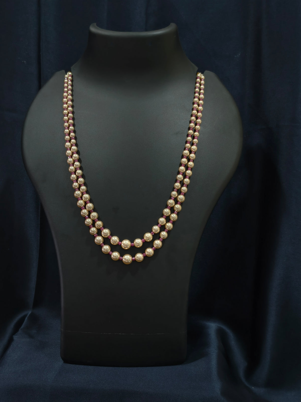 2 Layered pearls-Hot pink