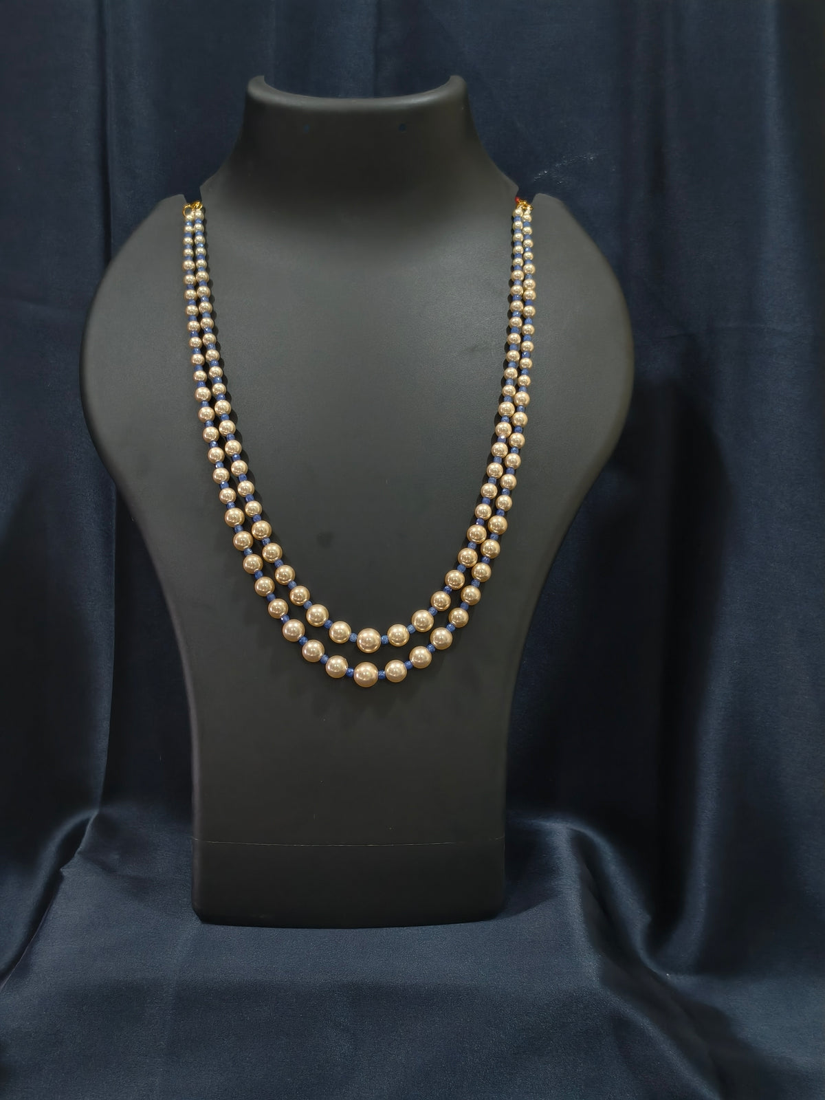 2 Layered pearls-Blue