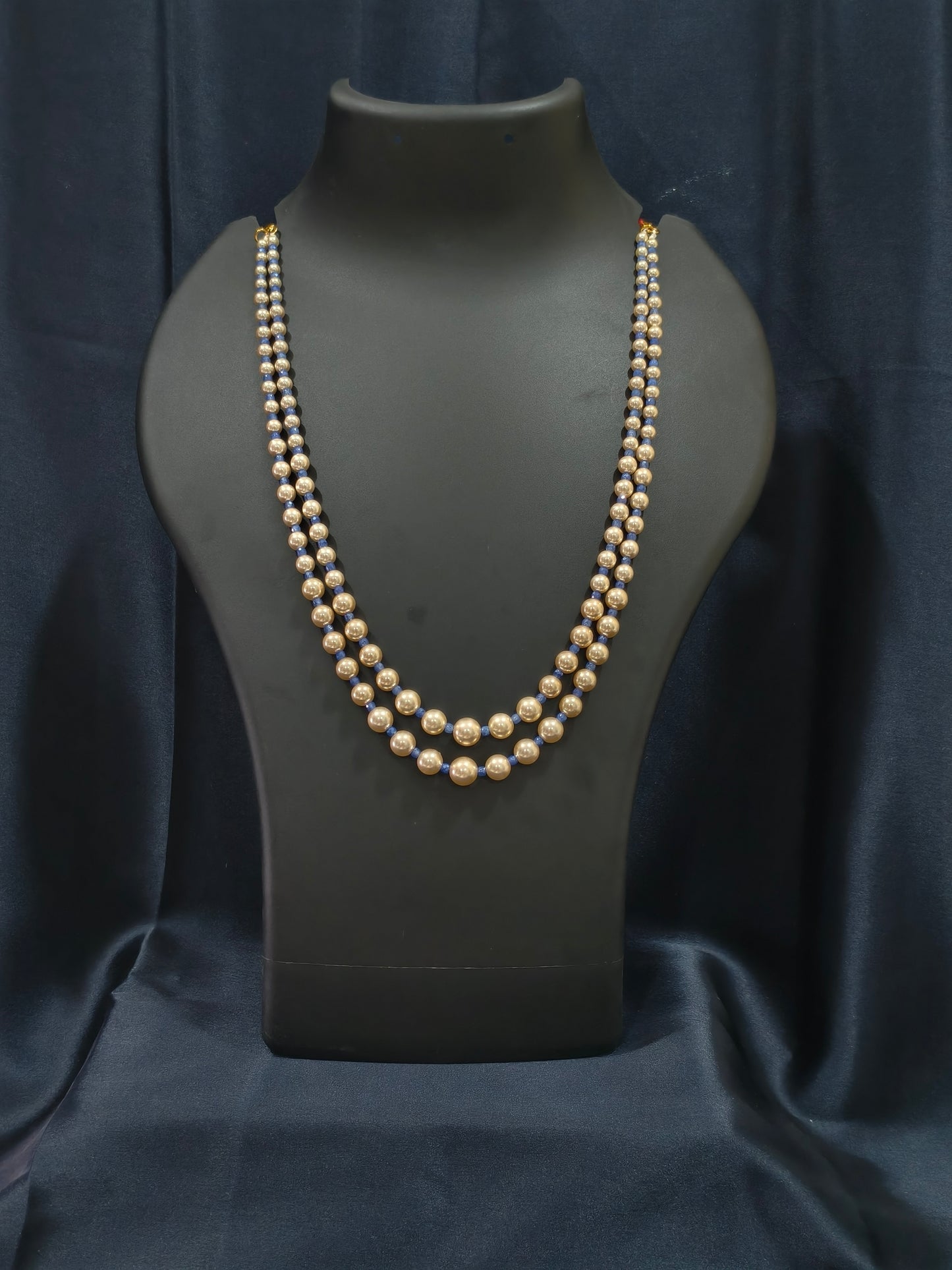 2 Layered pearls-Blue