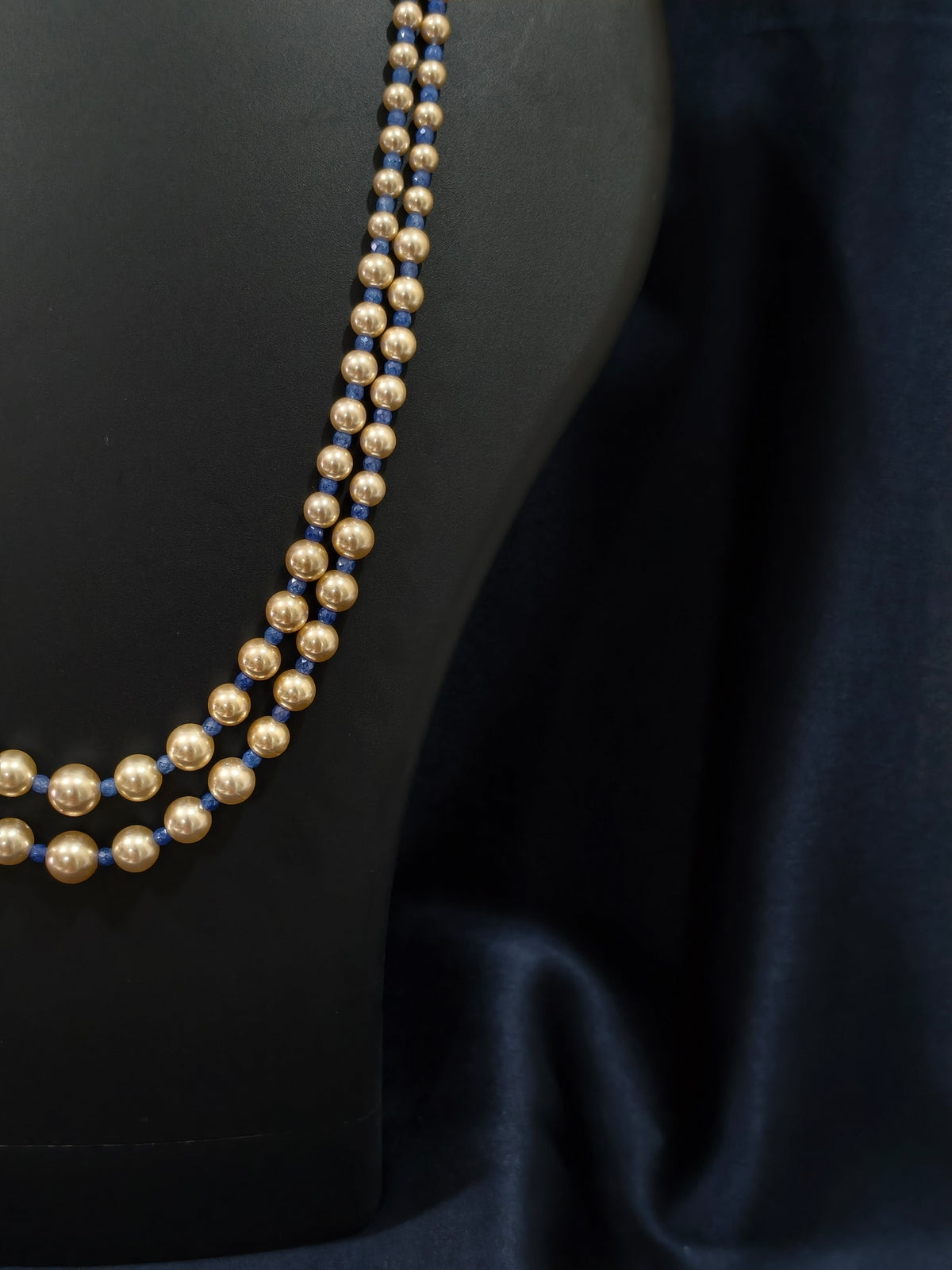 2 Layered pearls-Blue