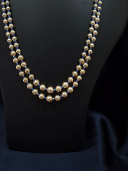 2 Layered pearls-Blue