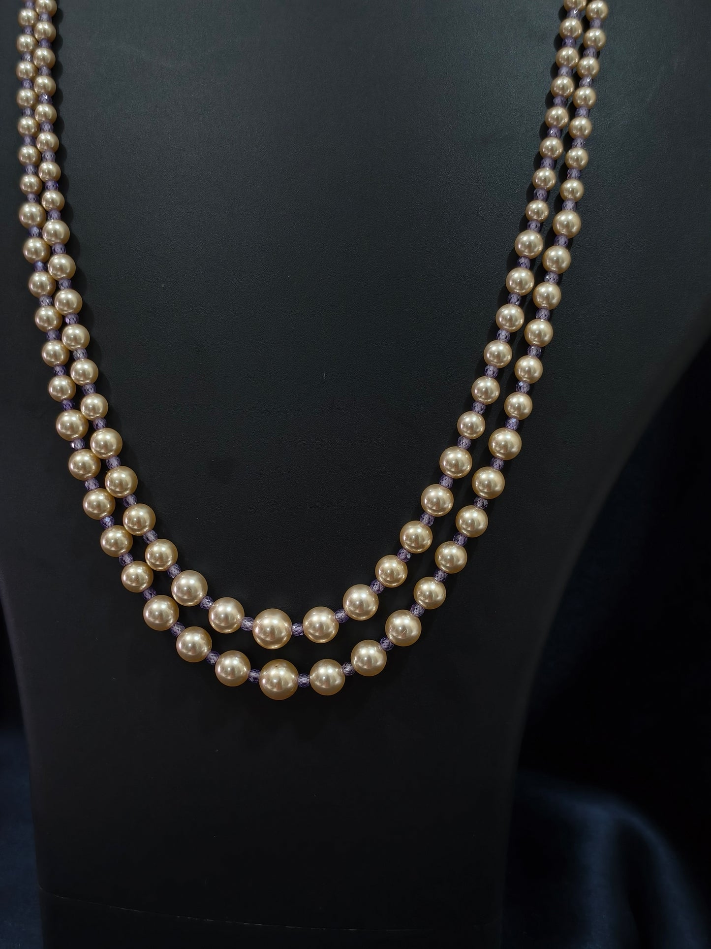 2 Layered pearls-Purple