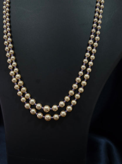 2 Layered pearls-Purple