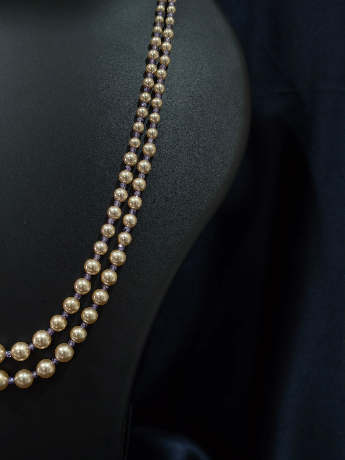 2 Layered pearls-Purple