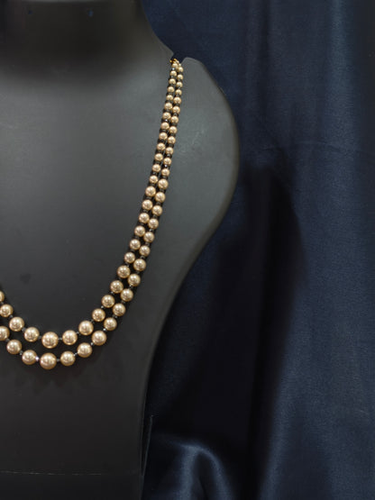 2 Layered pearls-Black