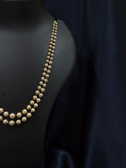 2 Layered pearls-Black