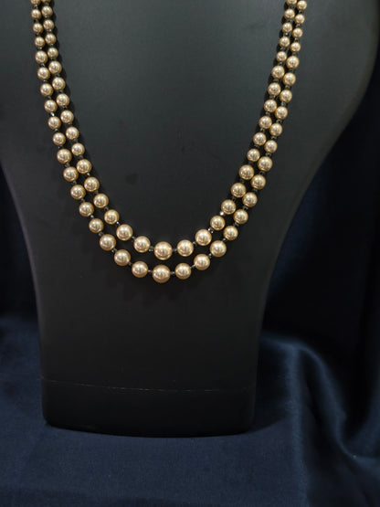 2 Layered pearls-Black