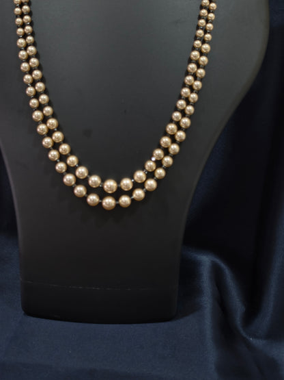 2 Layered pearls-Black