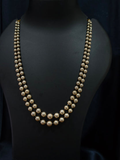 2 Layered pearls-Black
